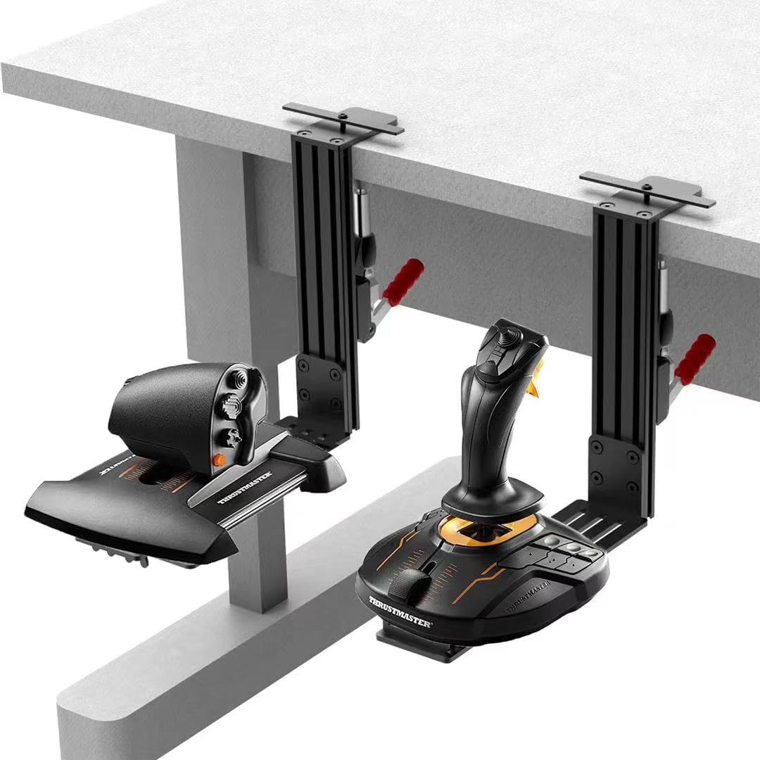 2 Set Desk Mount for Flight Sim Game Joystick, Throttle, Hotas system Compatible with Logitech X56, X52，compatible with Thrustmaster T-Flight Hotas/T.16000M/TCA/Warthog 10C&Throttle/Winwing Orion 1&2