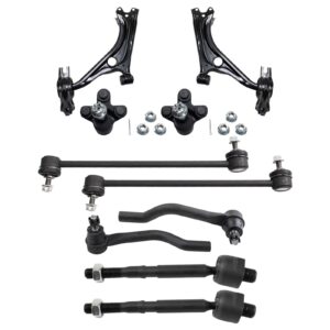 trq front steering & suspension kit ball joint control arm sway bar stabilizer link tie rod compatible with 2016-2021 honda civic