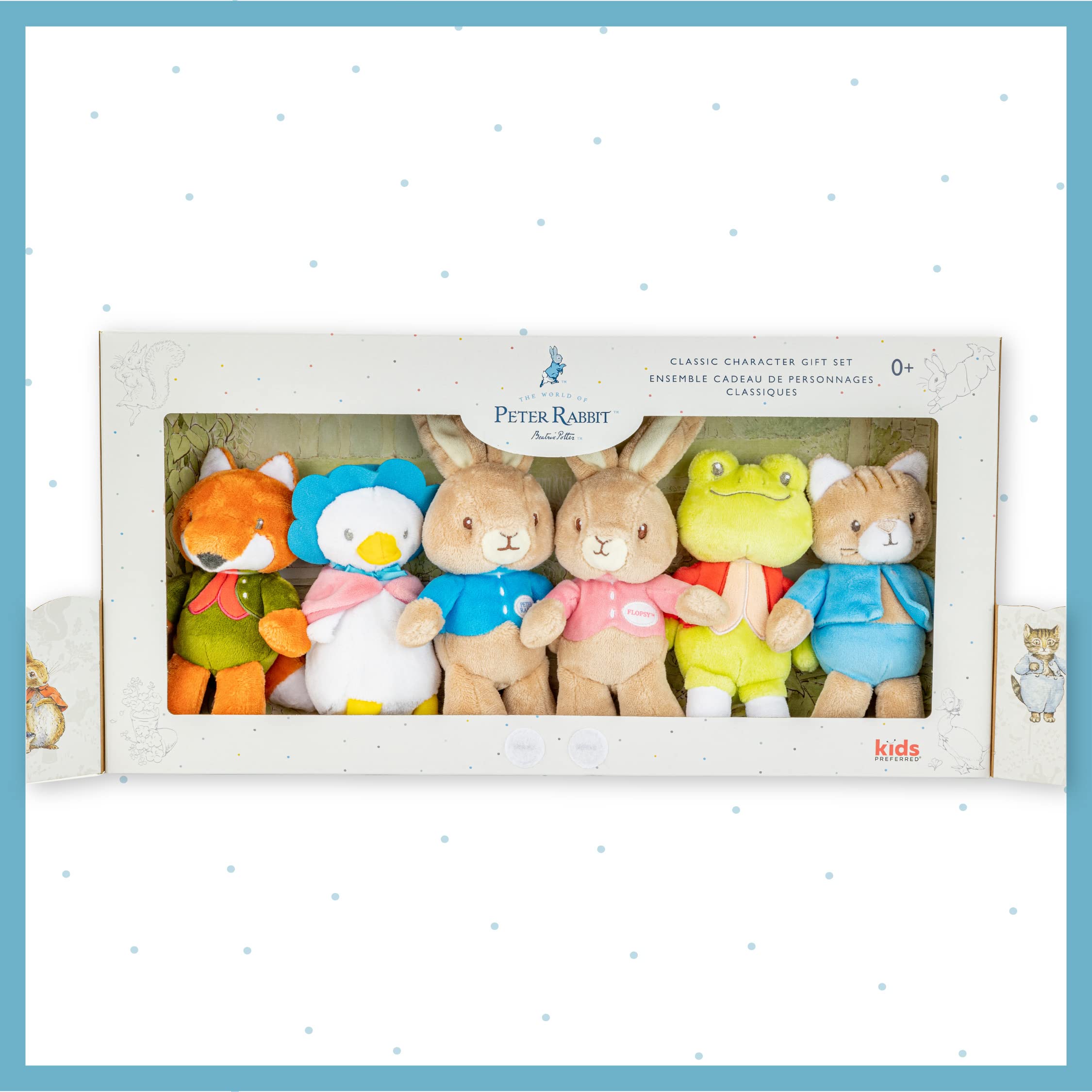 KIDS PREFERRED Peter Rabbit Classic Stuffed Animal Characters 6 Piece Gift Set 9 Inch Plush Toys for Infants Babies and Kids Based on The Beatrix Potter Books