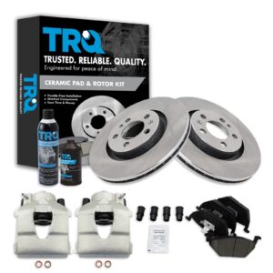 trq brake pad & rotor kit brake caliper brake chemical kit brake pads brake rotor ceramic compatible with 1998-2010 volkswagen beetle 2000-2006 golf 1999-2005 jetta