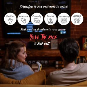 Couple Date Night Gifts for Anniversary Movie Decider Dice Ideas for Girlfriend Boyfriend Valentines Day Gifts Women Men Christmas Birthday Gifts Wife Husband 11th Anniversary Wedding Gift for Her Him