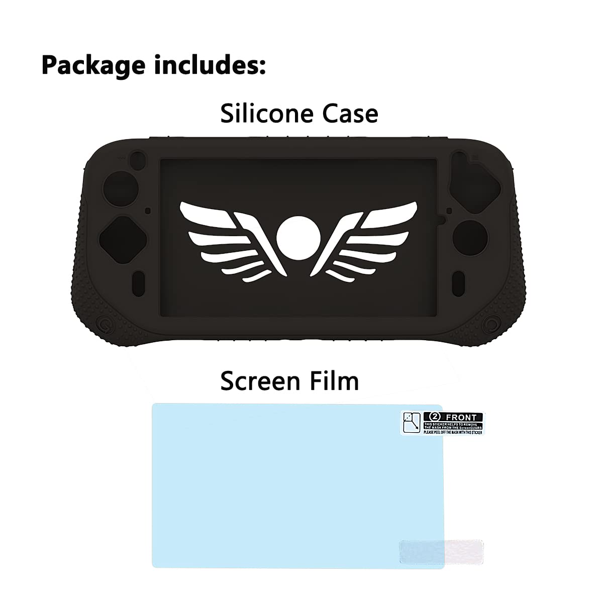 Silicone Cover Case for Logitech G Cloud Gaming Handheld, Protective Skin Sleeve for Logitech G Cloud Gaming Console Screen Film Protector Accessories (Black Case and Sreen Film)