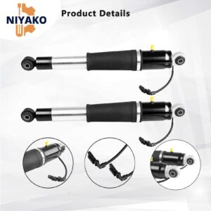 Niyako Rear Air Shock Absorbers Replacement# 𝟓𝟖𝟎-𝟏𝟏𝟎𝟔 𝟖𝟒𝟏𝟕𝟔𝟔𝟕𝟓 𝟐𝟑𝟏𝟓𝟏𝟏𝟐𝟐 𝟐𝟑𝟐𝟔𝟕𝟎𝟎𝟕 𝟐𝟑𝟐𝟗𝟎𝟔𝟔𝟏 Fit 2015-2021 Chevy Tahoe Suburban Cadillac Escalade ESV GMC Yukon XL