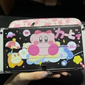 ENFILY Cute Protective Case for Nintendo Switch OLED, Cute Bling Clear Soft TPU Slim Cover, Kawaii Dockable Case for NS, Sparkle Skin Set