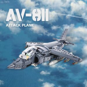 DAHONPA AV-8 Fighting Military Army Airplane Building Bricks Set, 807Pieces Air-Force Build Blocks Toy, Gift for Kid and Adult.