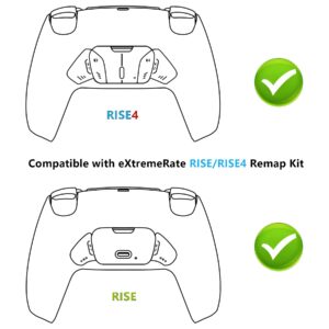 Turn Rise & RISE4 to RISE4 RMB Kit – Black Real Metal Buttons (RMB) Version K1 K2 K3 K4 Back Buttons Housing & Remap PCB Board for PS5 Controller eXtremeRate Rise & RISE4 Remap kit