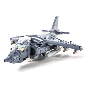 dahonpa av-8 fighting military army airplane building bricks set, 807pieces air-force build blocks toy, gift for kid and adult.