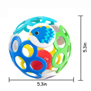 Auspint 6-12 Months Infant Easy Grip Rattle Ball Toys, Sensory Balls for Newborns to Practice Hand Grip Skills