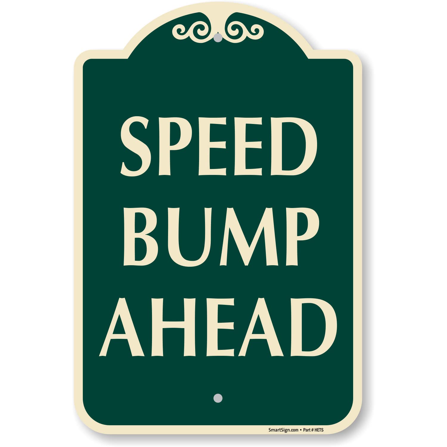 SmartSign Designer "Speed Bump Ahead" Sign, 12" x 18", 120 mil Aluminum Composite (ACM) with Overcoat, Engineer Grade Reflective, Green, Made in USA