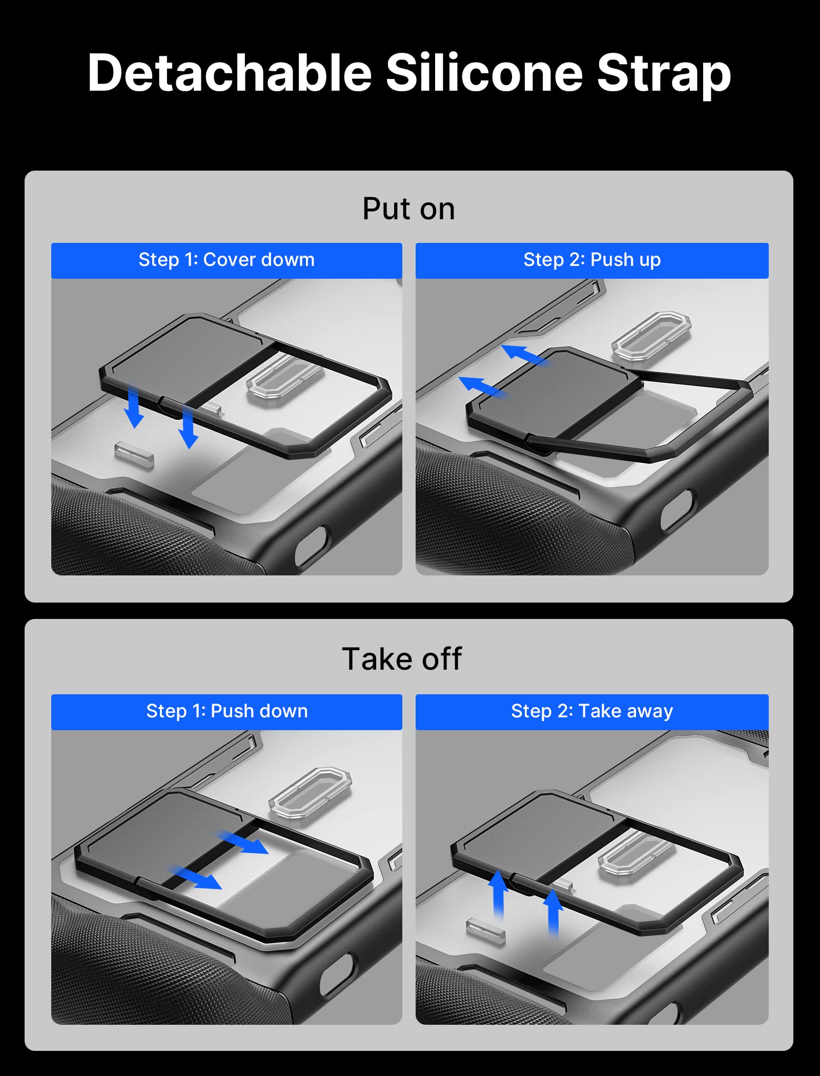 JSAUX PC0104 ModCase for Steam Deck, Steam Deck Case with Detachable Front Shell Include Protective Case, Face Cover,Metal Bracket and Strap-Basic Set