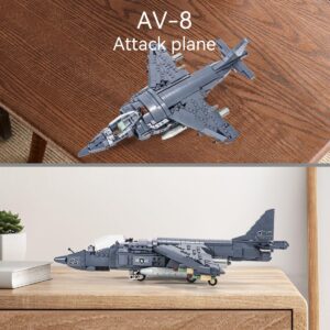 DAHONPA AV-8 Fighting Military Army Airplane Building Bricks Set, 807Pieces Air-Force Build Blocks Toy, Gift for Kid and Adult.