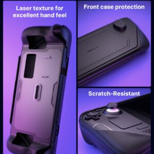 JSAUX PC0104 ModCase for Steam Deck, Steam Deck Case with Detachable Front Shell Include Protective Case, Face Cover,Metal Bracket and Strap-Basic Set