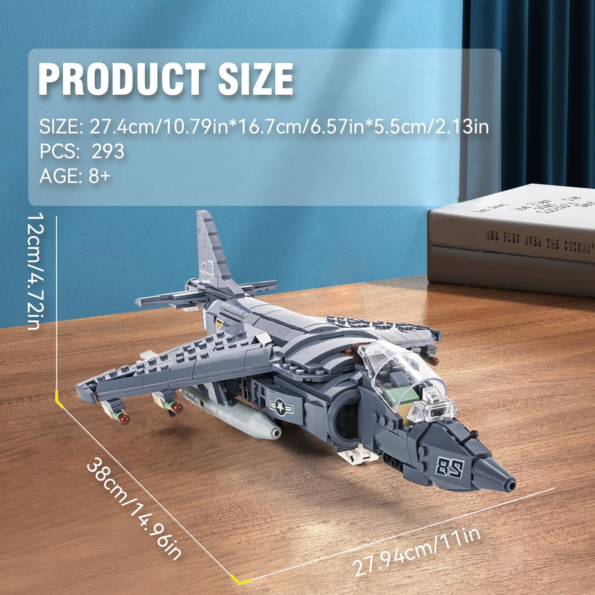 DAHONPA AV-8 Fighting Military Army Airplane Building Bricks Set, 807Pieces Air-Force Build Blocks Toy, Gift for Kid and Adult.