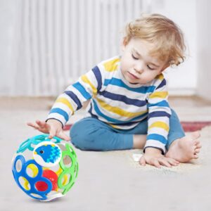 Auspint 6-12 Months Infant Easy Grip Rattle Ball Toys, Sensory Balls for Newborns to Practice Hand Grip Skills