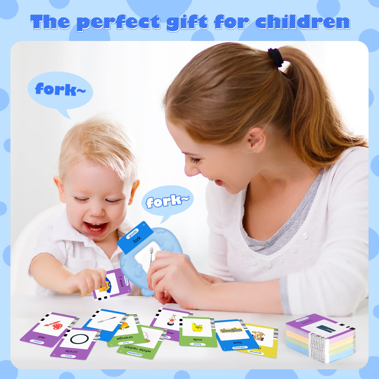 SEKEAHU Learning Toddler Toys for 2 3 4 5 6 Year Old Boys and Girls Gifts, Learning Talking Flash Cards with 224 Sight Words, Speech Therapy Toys, Autism Sensory Toys