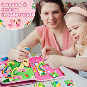 Ancistro Busy Board Montessori Toys for Toddlers, Preschool Educational Toys for Learn Fine Basic Dress Motor Skills Basic Life Skills, Activity Sensory Board Travel Toys, Gifts for 1 2 3 4 Years Old