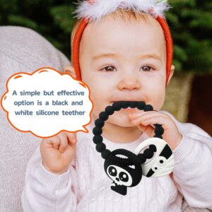 Black Goth Baby Teething Toys, Gothic Baby Teeher, Silicone Grim Reaper Chew Toy for Teething Babies