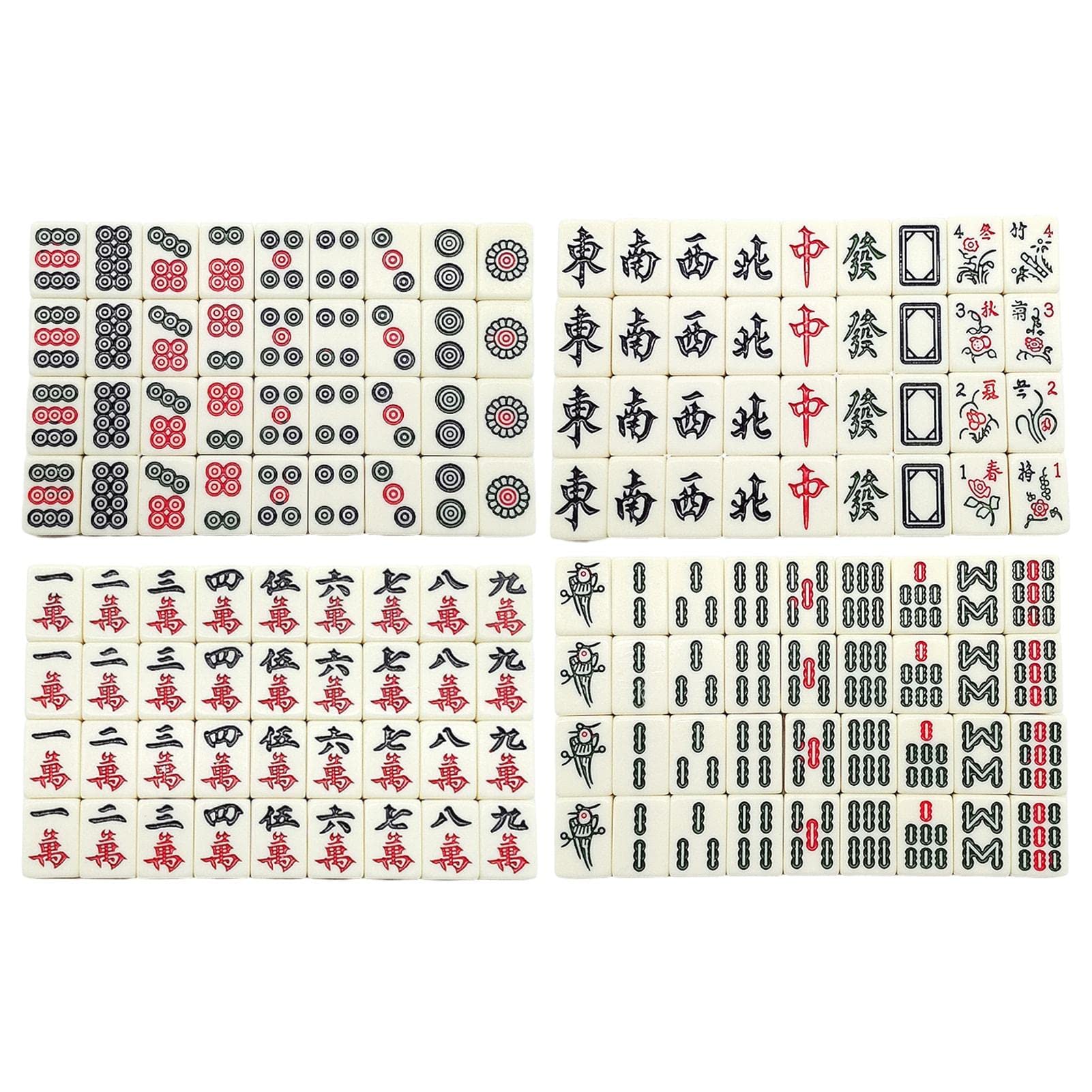 RIPTEADRY Chinese Mahjong Game Set, with 144 Tiles, 2 Spare Tiles, 2 Dice, Chinese Mahjong Set, Travel Mahjong Set, Mahjong Board Game, for Home Entertainment Use