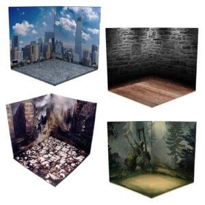 colaxi 4pieces 1/12 scale backdrop layout storage background for action figures