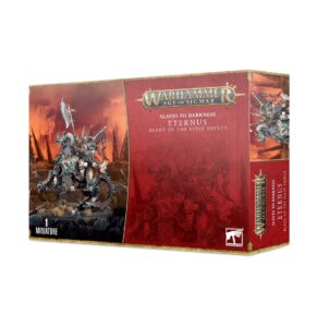 warhammer age of sigmar games workshop slaves to darkness: eternus blade of the first prince/chaos lord on daemonic mount, black