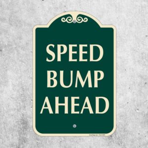 SmartSign Designer "Speed Bump Ahead" Sign, 12" x 18", 120 mil Aluminum Composite (ACM) with Overcoat, Engineer Grade Reflective, Green, Made in USA