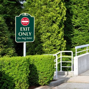 SmartSign Designer "Exit Only - Do Not Enter" Sign, 12" x 18", 120 mil Aluminum Composite (ACM) with Overcoat, Engineer Grade Reflective, Red & Green, Made in USA