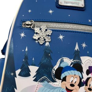 Loungefly Mickey & Minnie Mouse Winter Skating Scene Double Strap Shoulder Bag