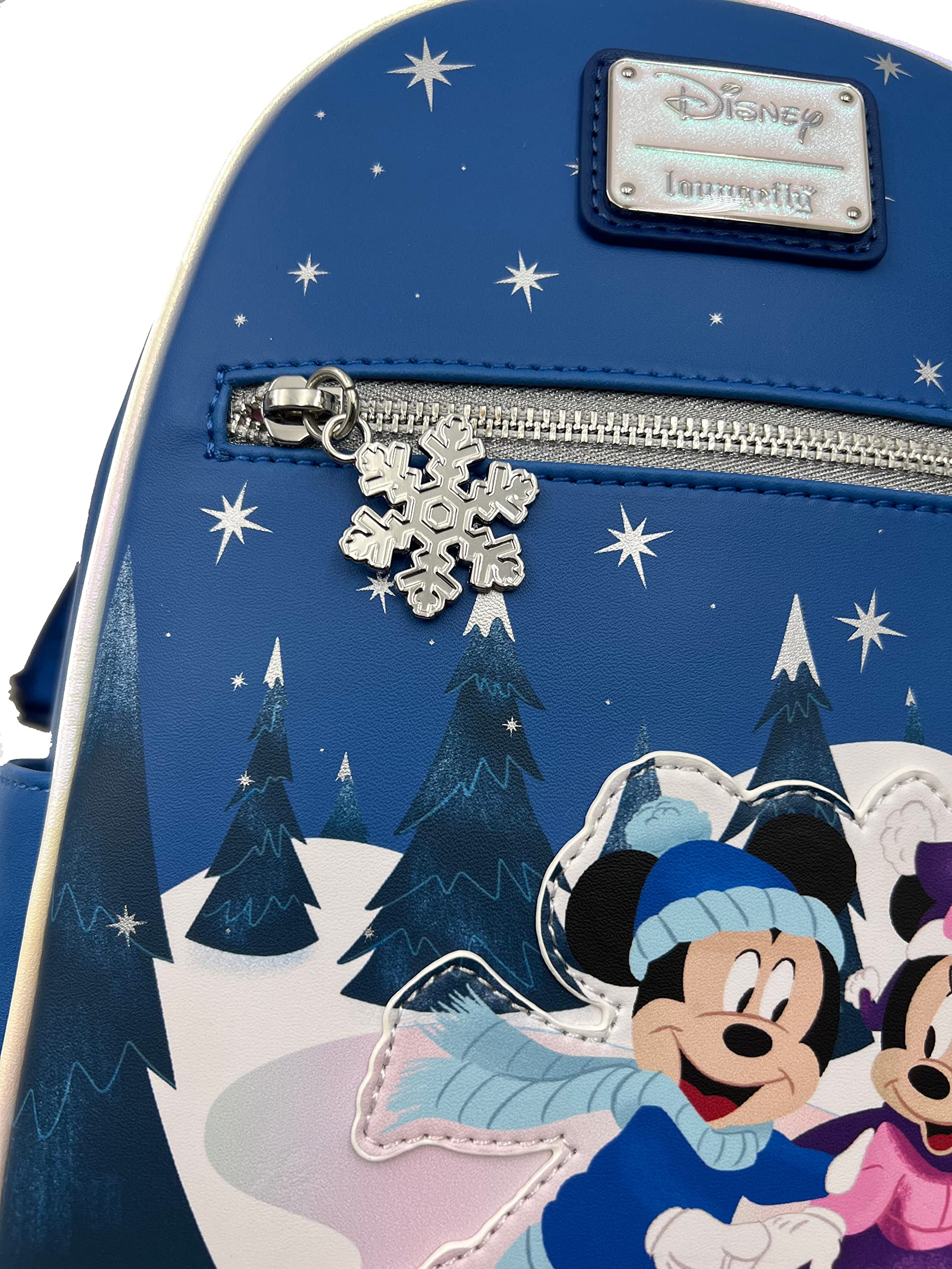 Loungefly Mickey & Minnie Mouse Winter Skating Scene Double Strap Shoulder Bag