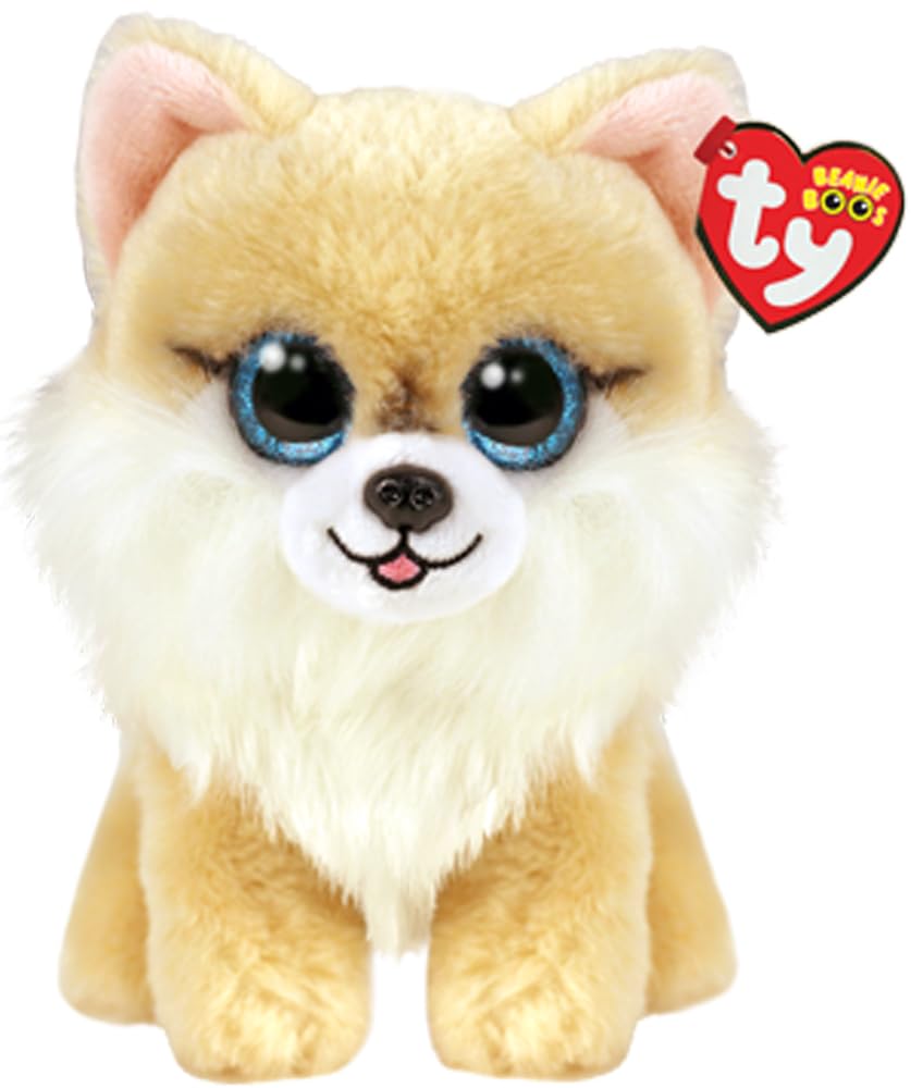 Ty Beanie Boo Honeycomb The Tan Dog - 6 inch, White