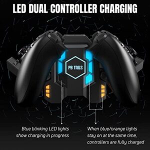 PB Tails Metal LED PS5 Charging Dock - Compact PlayStation Controller Charger for Sony PS5 Controller, 2H Fast Dual Charging PS5 Docking Station Hides Messy Cables - Premium Black PS5 Controller Dock