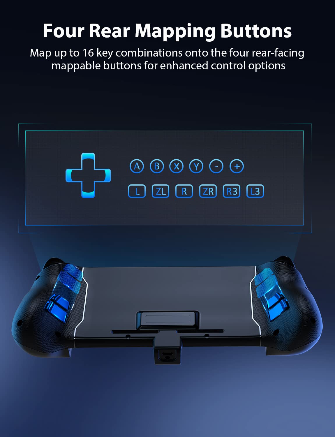 NexiGo Gripcon, Enhanced Switch/Switch OLED Controller for Handheld Mode, Ergonomic Controller for Nintendo Switch OLED with 6-Axis Gyro, Mapping Function, Black