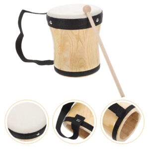 Vaguelly Kid Bongo Drum With Drum Stick Wood Percussion Musical Instrument for Kids Adults Beginners, 13cm