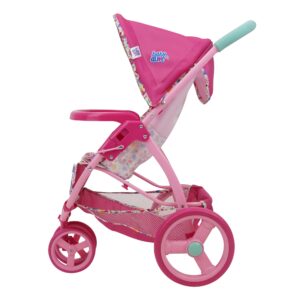 Baby Alive: Doll Jogging Stroller - Pink & Rainbow - Fits Dolls Up to 24", Retractable Canopy, Front Bumper Bar, Swivel Wheels, Safety Harness, Pretend Play for Kids Ages 3+