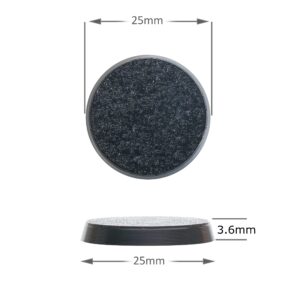 EasyPegs 25mm Textured Plastic Round Bases or 0.98inch Wargames Table Top Games 120 Count