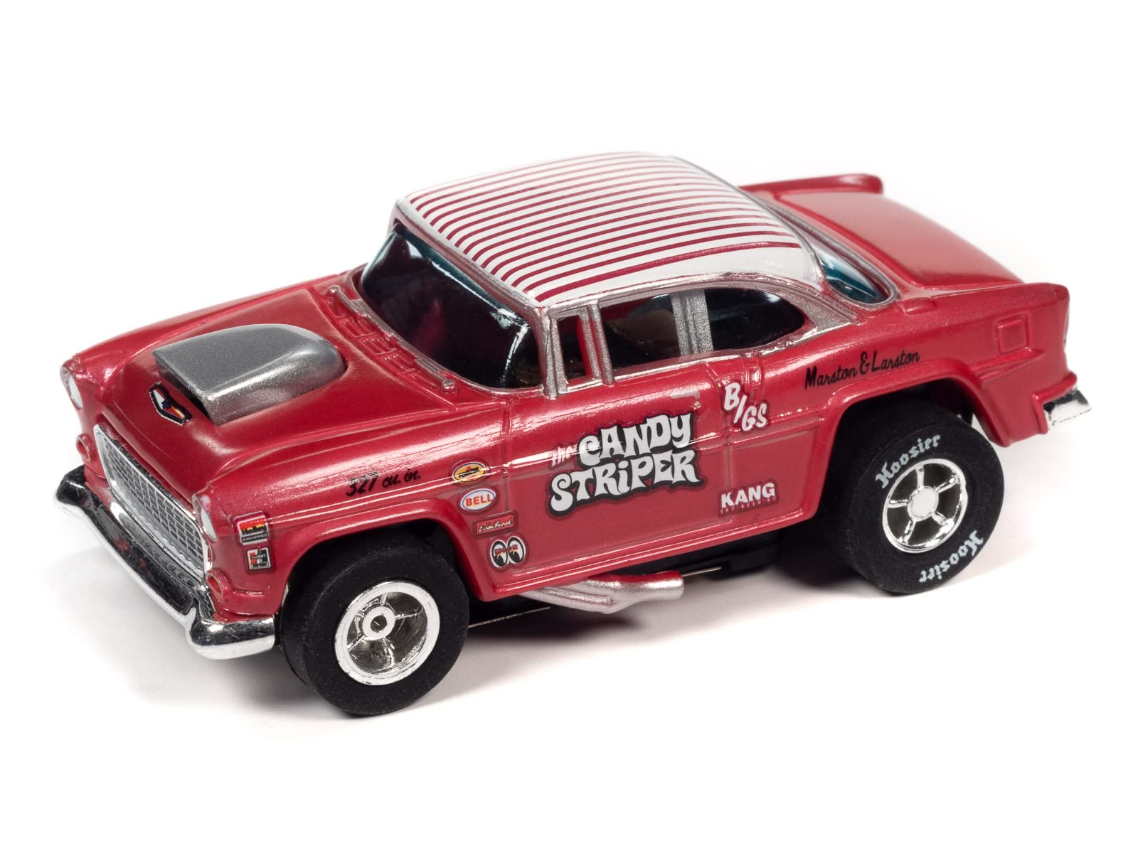 Auto World Hot Wheels Candy Striper Xtraction - 1955 Chevy Bel Air HO Scale Slot Car