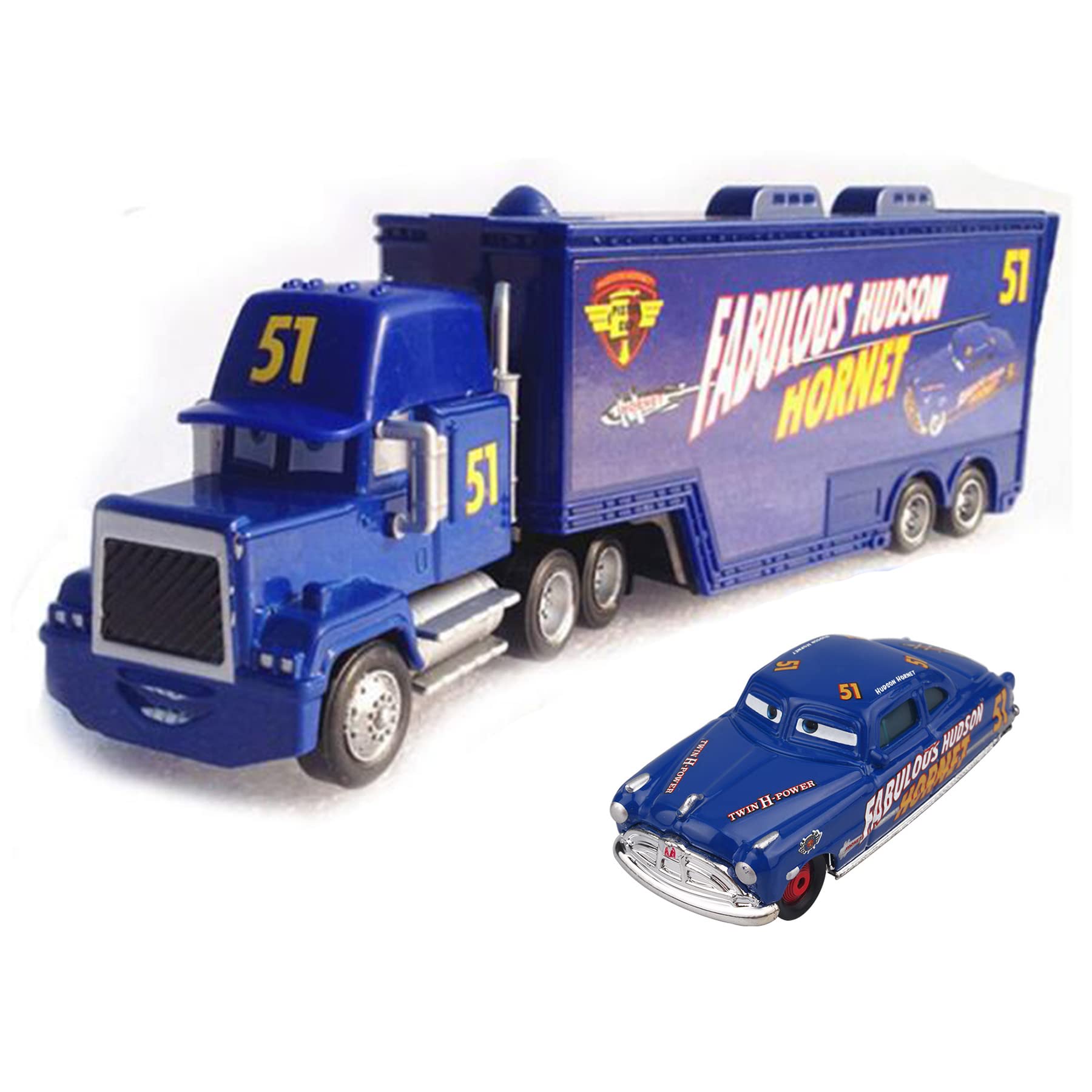 Car 2 3 Movie The King& Chick Hicks & Mack Truck Uncle Diecast Vehicle Toys Set (Champion Uncle)