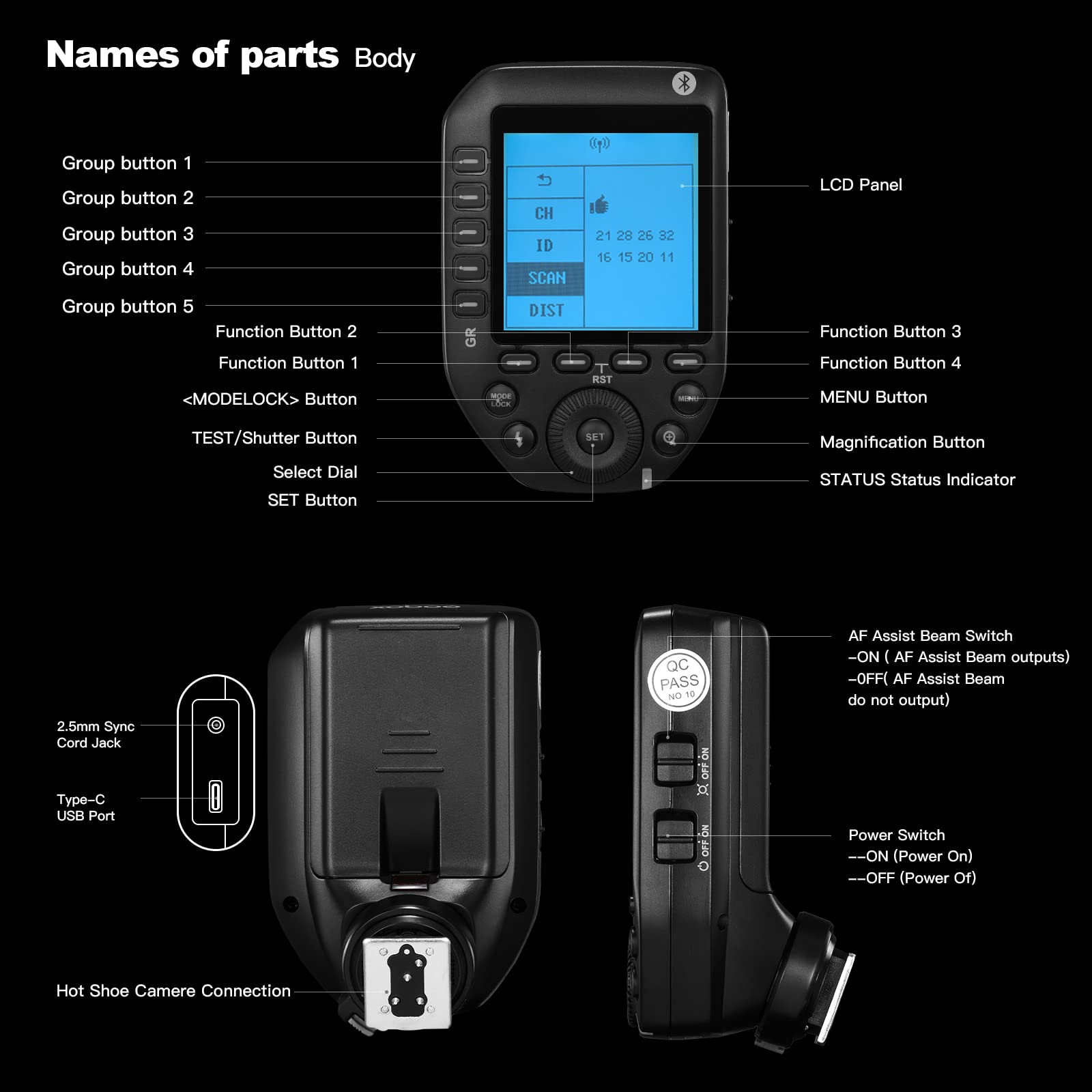 Godox XproII-N TTL Wireless Flash Trigger Transmitter,2.4G X System HSS 1/8000s,11 Customizable 5 Group Button,Bluetooth Connection,Multi-Flash Trigger Compatible for Nikon Cameras (XproII-N)