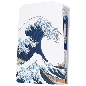 eXtremeRate eXcover The Great Wave Top Bottom Cover Compatible with ps5 Console Disc Edition, Replacement Faceplate Backplate Shell Skin Compatible with ps5 Console Disc Version - Console NOT Included