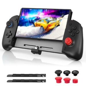 NexiGo Gripcon, Enhanced Switch/Switch OLED Controller for Handheld Mode, Ergonomic Controller for Nintendo Switch OLED with 6-Axis Gyro, Mapping Function, Black