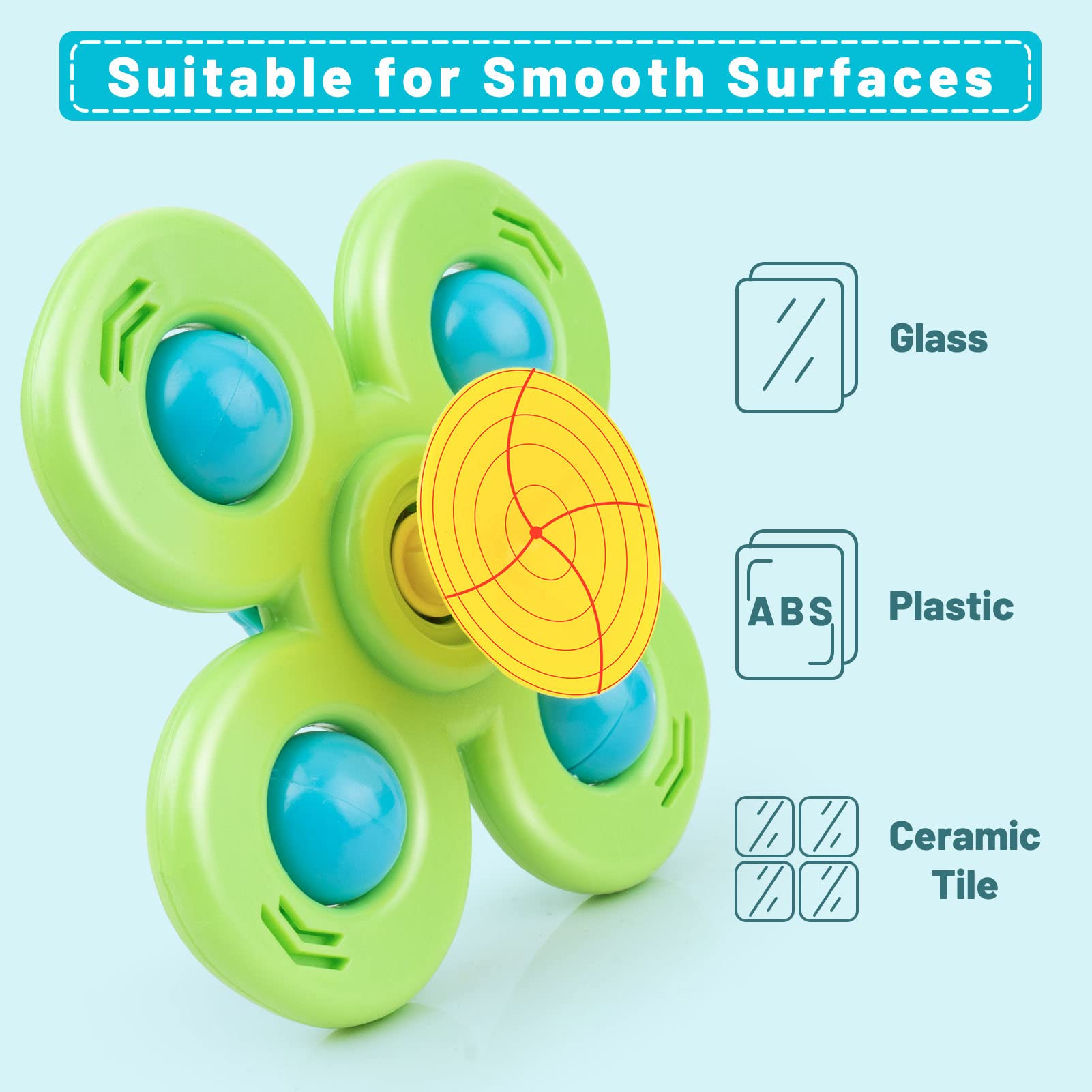 2PCS Suction Cup Spinner Toys with Swim Turtle Water Bath Toys for Toddlers 1-3 Year Old Boys Gifts, Bath Toys, Bathtub Toys for Baby Pool Toys, First Birthday Baby Gifts for 1 Year Old Girls Boys