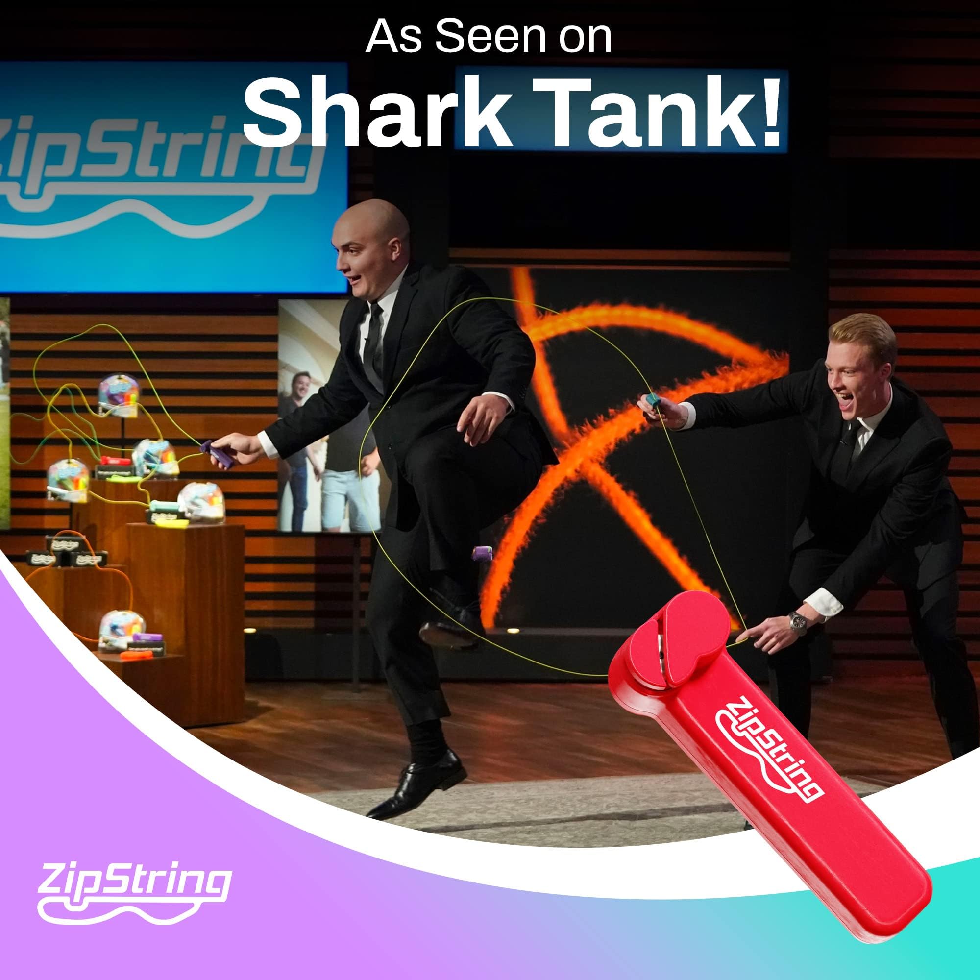 ZipString - Wonderment Awaits with Shark Tank - Featured String Rope Launcher Loop Fidget Toy, Defying Gravity to Boost Your Imagination - The Ideal Gift for Kids and Adults, Rock'it Red