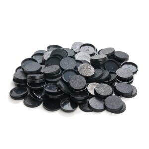 EasyPegs 25mm Textured Plastic Round Bases or 0.98inch Wargames Table Top Games 120 Count