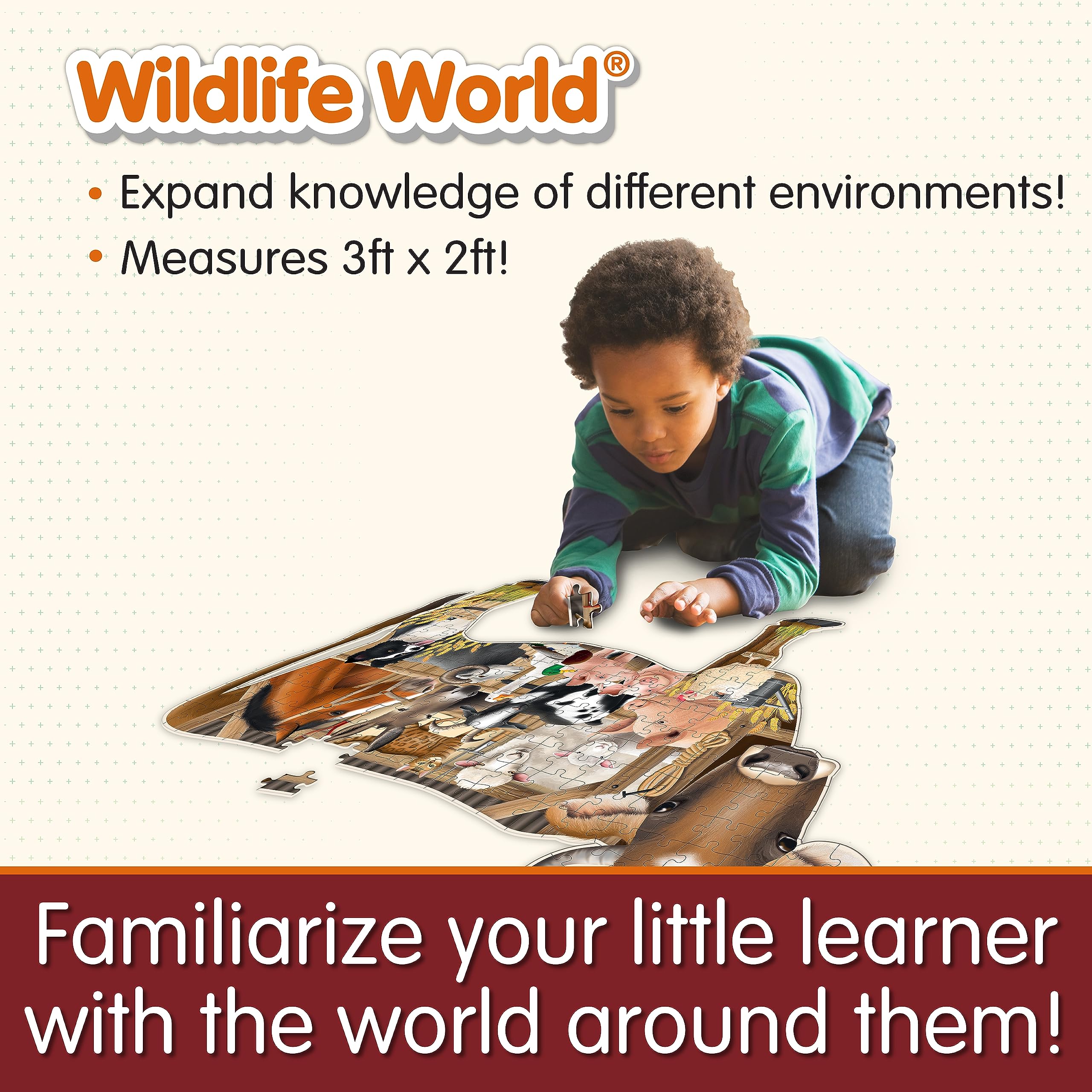 The Learning Journey: Wildlife World - Farm Puzzle - 200pcs Challenging Jigsaw Puzzles - Intellectual Game Learning Education Kids Age 6-12