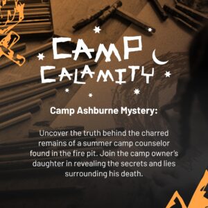 Hunt A Killer: Camp Calamity - Solve a Murder at a Summer Camp, Interactive Unsolved Mysteries Game, Mystery Box for Game Night, Murder Mysteries Card, Puzzle, and Board Games, for Ages 14+