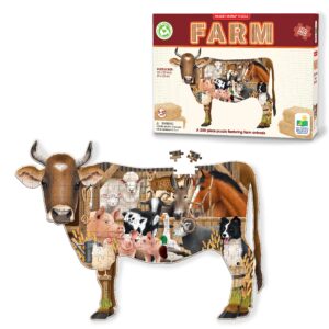 the learning journey: wildlife world - farm puzzle - 200pcs challenging jigsaw puzzles - intellectual game learning education kids age 6-12