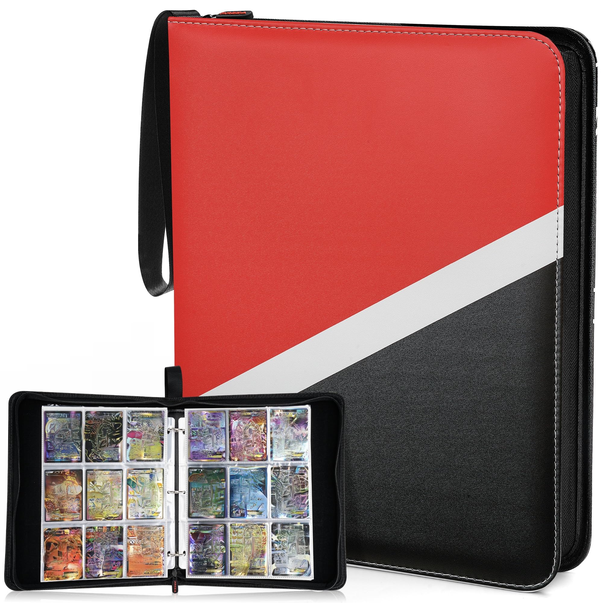 PREZA Trading Card Binder - Card Binder 9 Pocket - Fits 900 Cards - Card Book Carrying Binder for Cards Collection