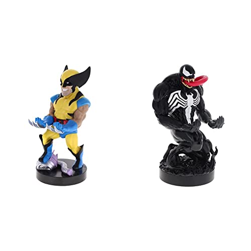 Exquisite Gaming: Marvel Wolverine and Venom - Original Mobile Phone & Gaming Controller Holders, Device Stands, Cable Guys, Licensed Figures