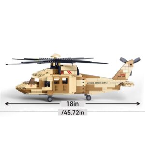 DAHONPA UH-60L Medium Utility Helicopter Black Hawk Military Army Airplane Building Bricks Set with 4 Figure, 439 Pieces Air-Force Build Blocks Toy, Gift for Kid and Adult.