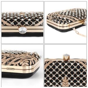 GUOZI Womens Handmade Embroidery Rhinestones Vintage Clutch Evening Handbag Shoulder Bag Purses for Wedding Prom Party