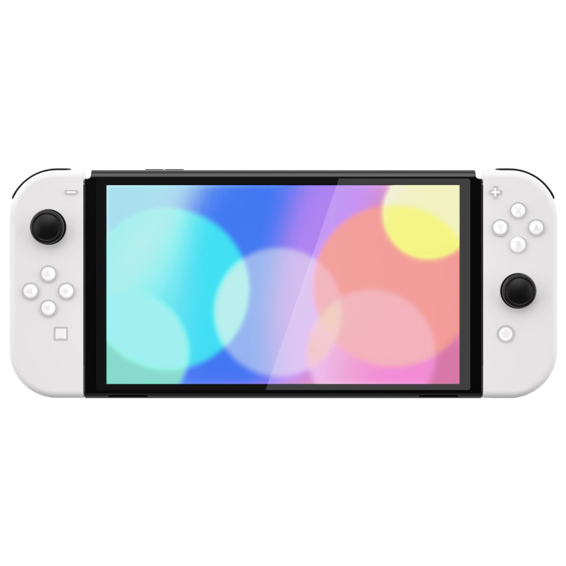 eXtremeRate Replacement Two-Tone Jelly Buttons for JoyCon, White & Clear with Symbols Custom Controller ABXY Direction Home Capture + - Keys, DIY Action Face Buttons for Nintendo Switch & Switch OLED